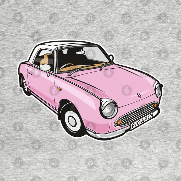 Nissan Figaro Pink by Jamie Lee Art